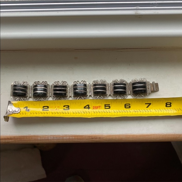 Sterling onyx vintage bracelet - Picture 11 of 11